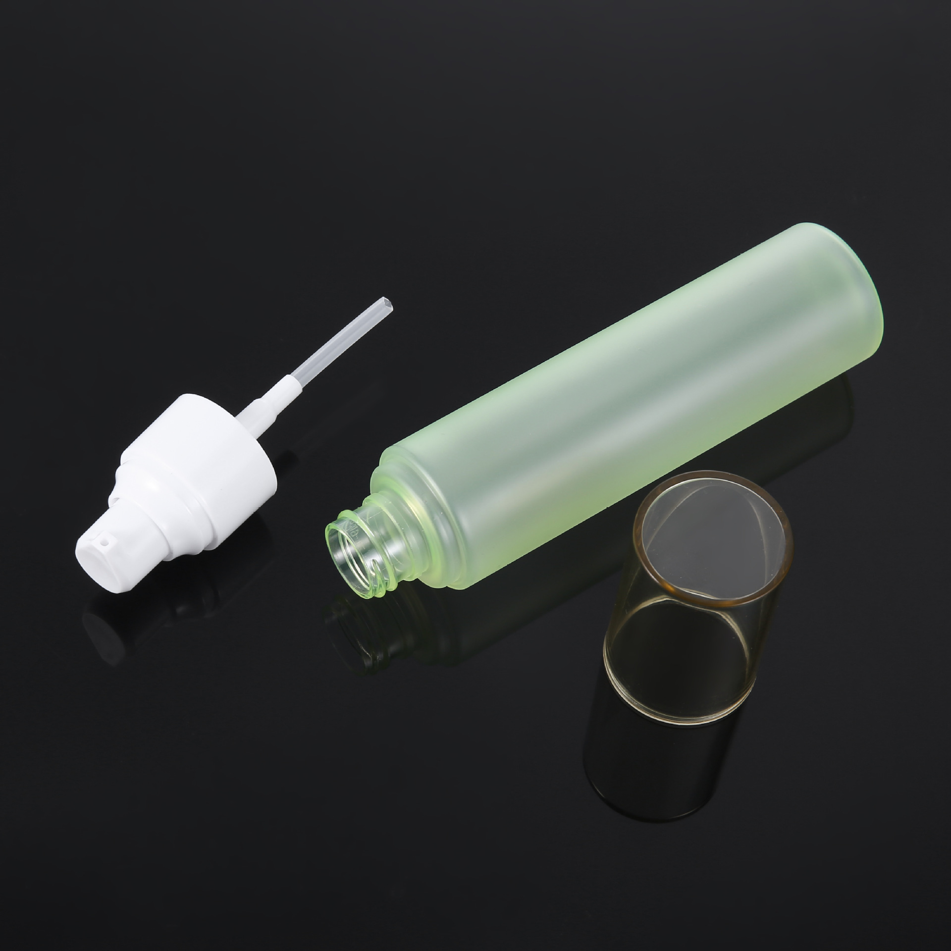 Custom Logo Printing Color Transparent Frosted 40ml 60ml 80ml Cosmetic Lotion Serum Face Cream Pump Spray Bottle with Cover