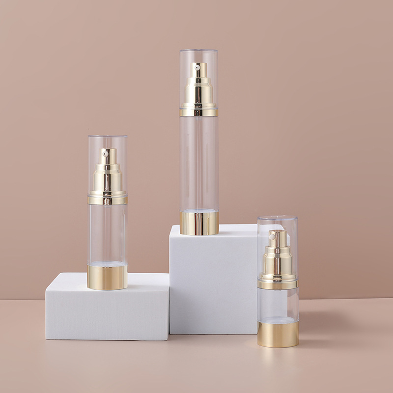 15ml 30ml 50ml Gold Silver Acrylic Bottle Airless Pump Spray Lotion Emulsion Packaging