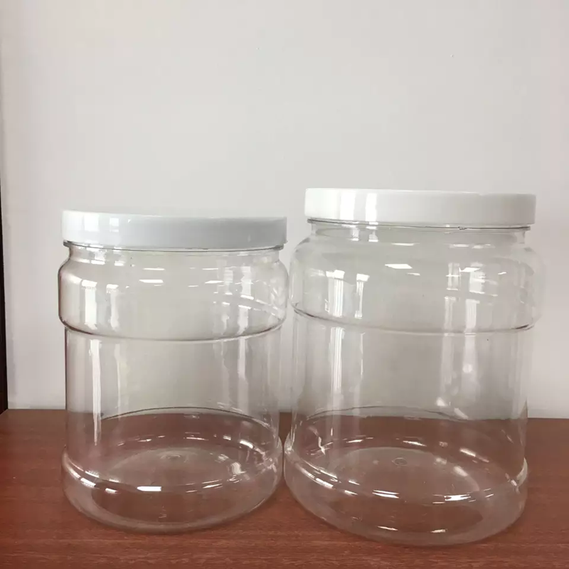 Large Clear Empty Square Storage Cookie Candy Sweet Container Food Grade with Easy Grip Handle Plastic Jar with Lids Half Gallon