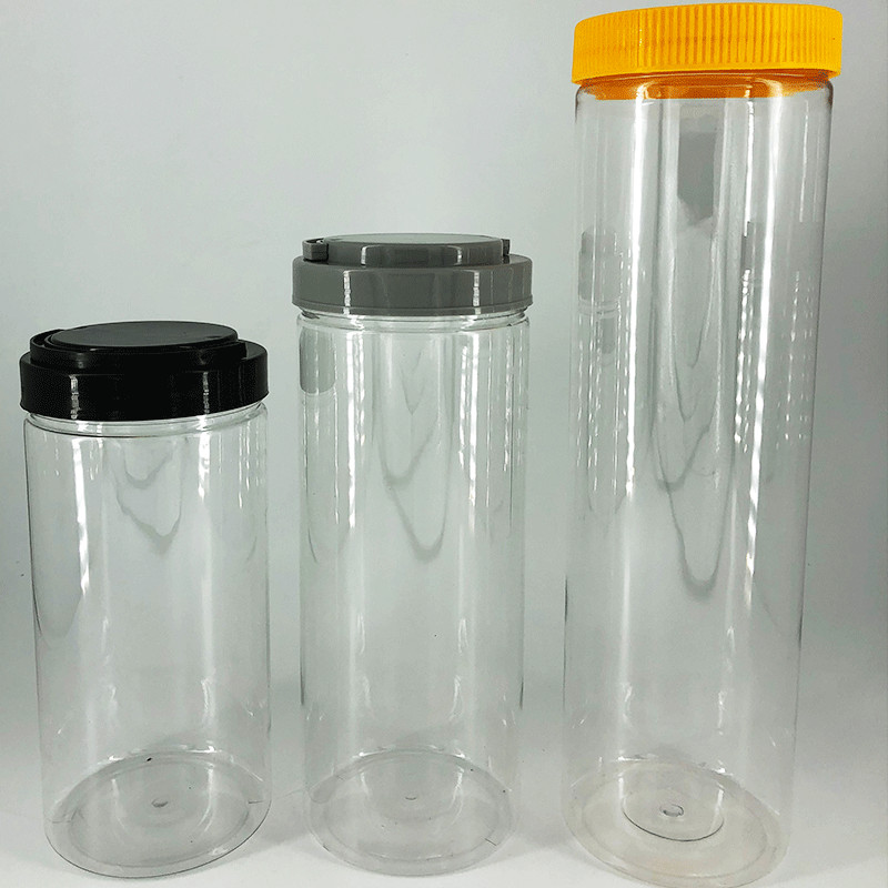 Gallon Empty PET simple drop-resistant pencil holder packed transparent learning pen container round pen storage jar with lids