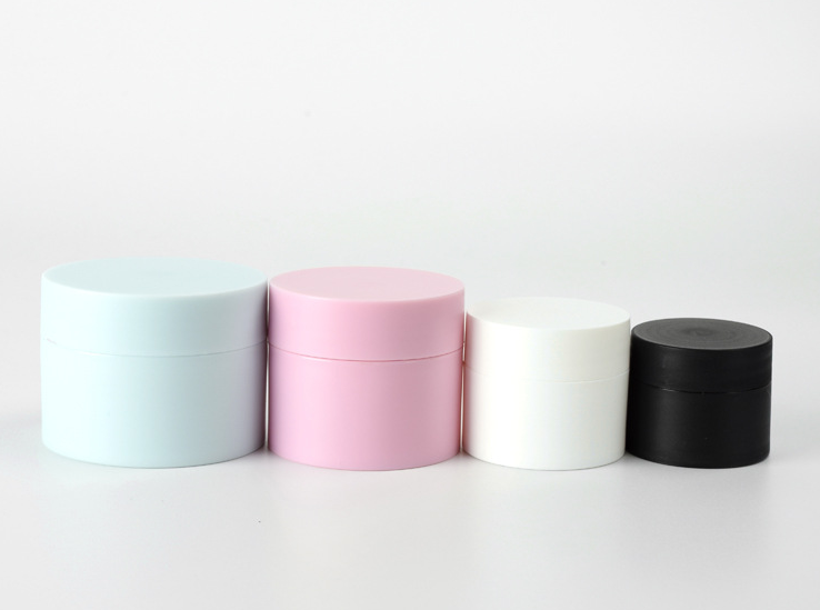 PP Frosted Black Jar Matte Cosmetic Face Cream Can 30g 50g 100g 150g 200g Plastic Double Wall Customized Color Lotion packaging