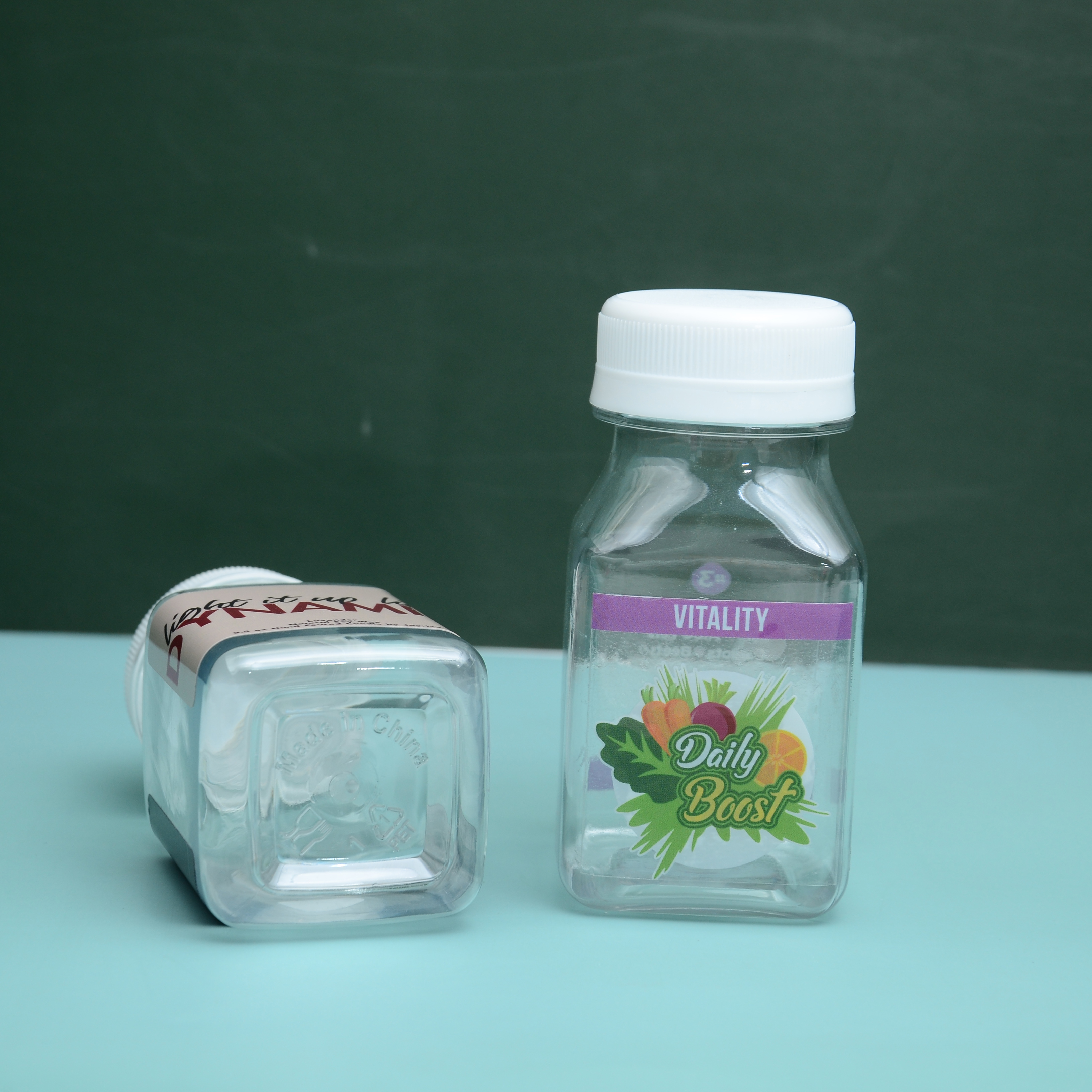 8oz 10oz 16oz Plastic Juice Bottle Custom Clear Empty star Drink Jar PET/PP  Square Round Container for Drink Milk with Cap