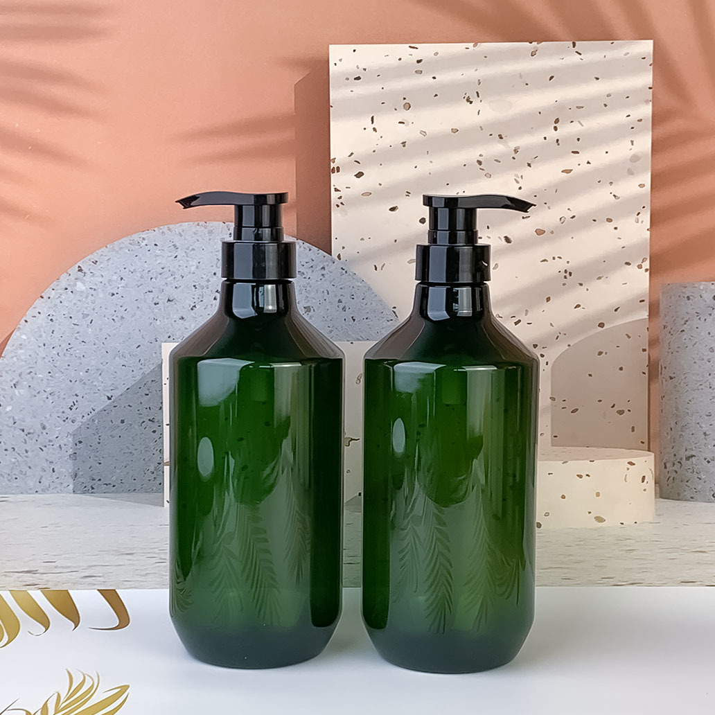 Home Hotel 500ml 750ml shampoo bottles wholesale PET Plastic Empty Lotion Bottle Purple Body Wash Shower Gel Bottle with Pump