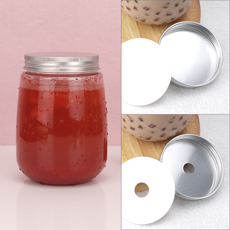 12Oz Wide Mouth Smoothie Bottle with 12mm Straw Hole Leakproof Plastic U Shape Round Drink Boba Cup Bubble Tea Cup