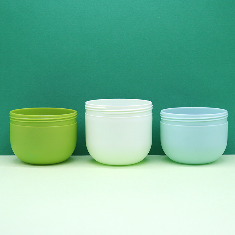 Small PP Frosted Unique Body Scrub Jasr Bowl Shape with Spoons Lids 200ml/200g 300ml/300g for Sugar Butter Packaging Container