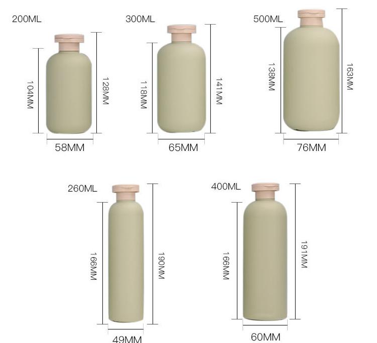200ml 300ml Color HDPE Plastic Shampoo Conditioner Flip Cap Bottle 250ml 300ml 400ml 500ml Body Lotion Wash Shower Gel Bottle