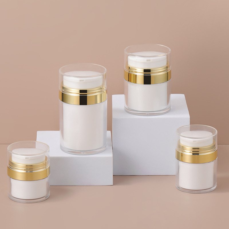 Custom 15/30/50/100g  Empty Container Cream and Lotion airless pump jar Personal Care Cream Airless Jar Plastic Airless Bottle