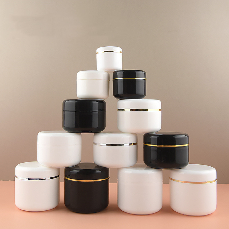 Refill 15g 30g 50g Double Wall PP Plastic Pink Body Butter Jars 8oz Cosmetic Container Silver Edge Eye Cream Jar with Dome Lids