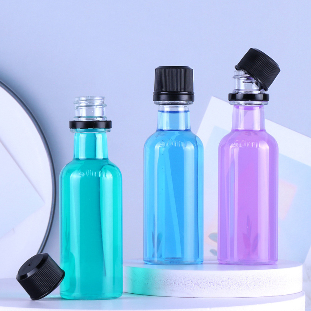 250ml 500ml Clear Plastic Liquor Wine Bottle Iced Coffee Juice Milk Fruit Tea Boba Drinks Beverage Jars With Aluminum Lids