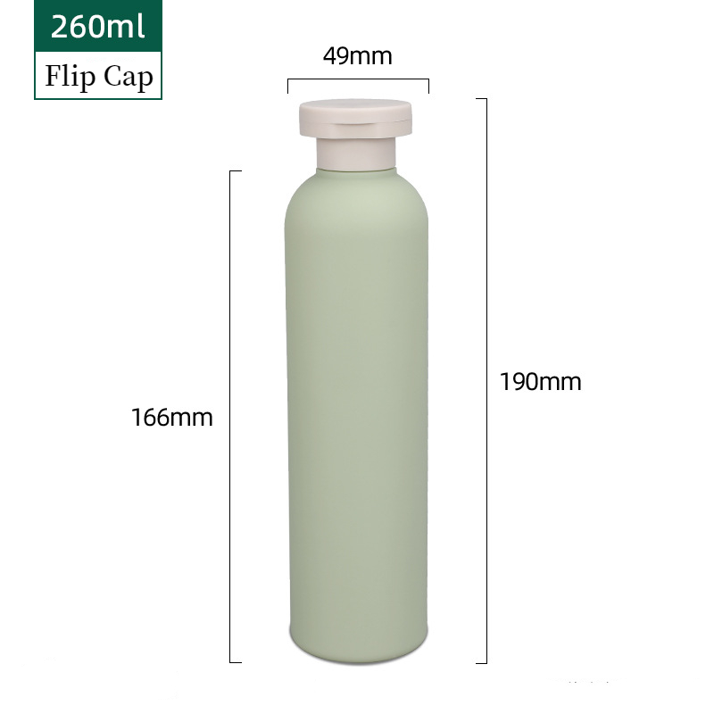 Green 100ml 120ml 150ml 200ml Flip Cap Lotion Bottle 250ml 500 ml PET Plastic Soft Touch Shampoo Bottle Gel Body Wash Dispenser