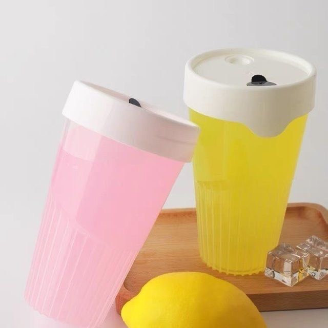Round 500ml Disposable Injection Cups with Lids and Straws Hot Fill PP Plastic Juice Coffee Syrup Bottle Bubble MilkTea Boba Cup