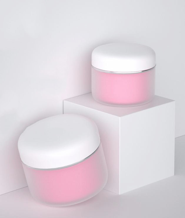 Frosted Pink Face Primer container 30g 50g luxury empty face cream jars 30ml 50ml Double Layer PP Jars With Lids