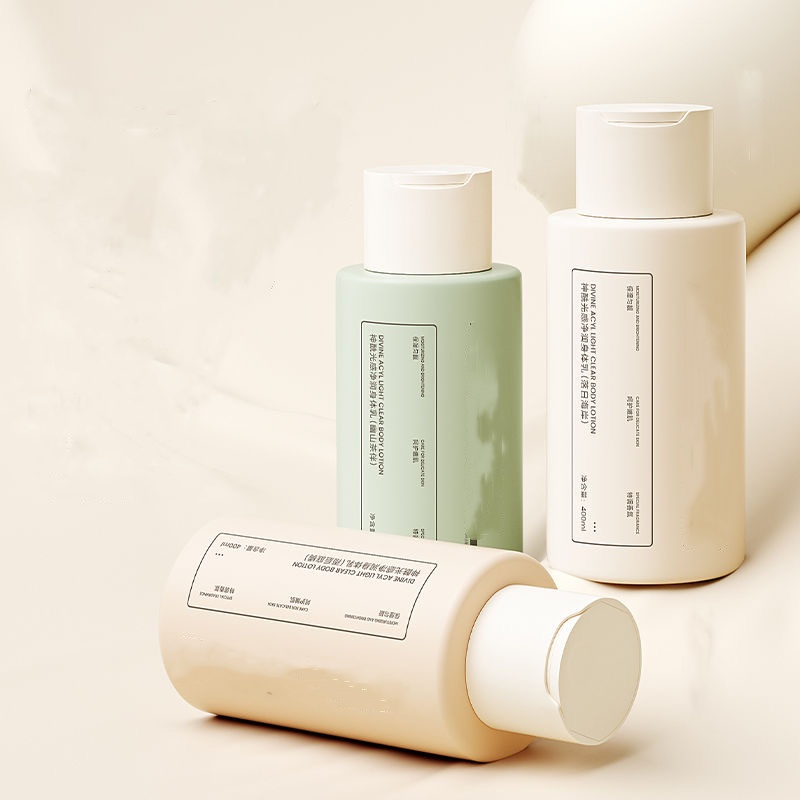 Disc Cap Bottle PET Plastic Boston Round Bottle with Lotion Pump 100ml 250ml 300 500ml Body Essential Oil Dropper Bottle