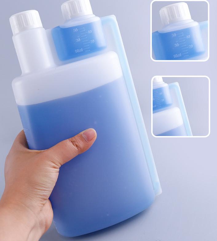 Twin Neck Bottle Double Neck 100ml 250ml 500ml 1000ml HDPE LDPE Plastic Farm Veterinary Pet Animal Liquid Medicine Dosing Bottle