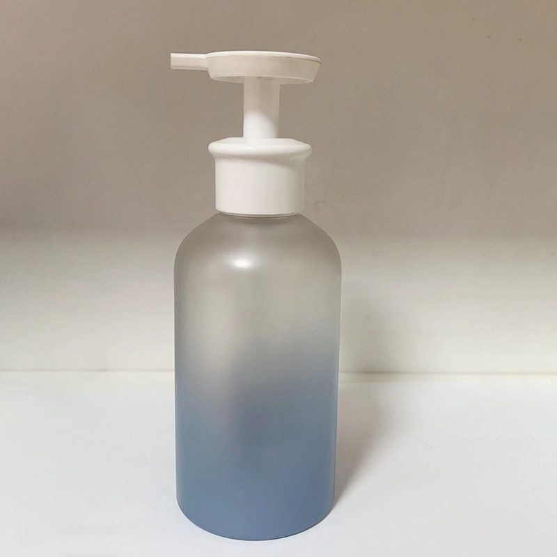 250ml 330ml 500ml White Lotion Pump Bottle Frosted Transparent gradual color Shampoo essential oil Bottle PET plastic bottle