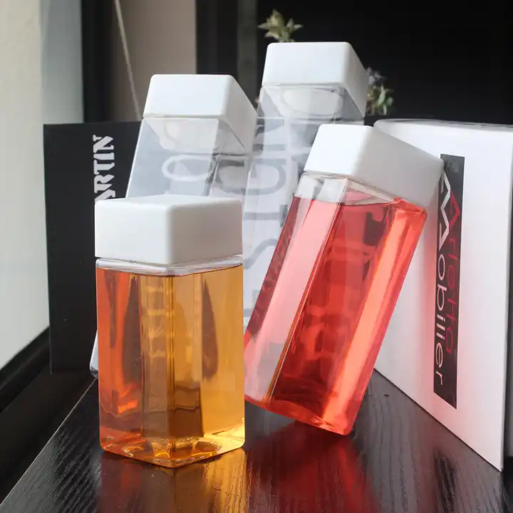 Empty Square 500ml 16oz Hot Filling Plastic Juice Bottle Coffee PP Drink Cup Bubble Boba MilkTea Beverage Packaging Containers