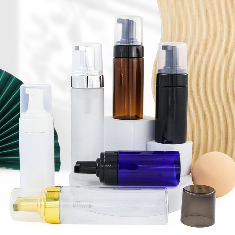 30ml 80ml 100ml 150ml 200ml 500ml plastic round Refillable Lash foam pump bottle mousse dispenser cosmetic packing container