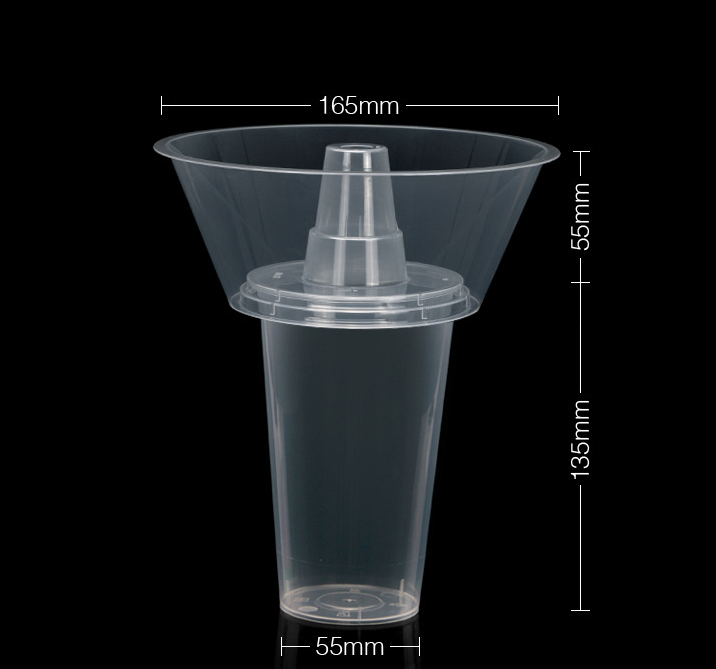 360ml 500ml 700ml Take-out Plastic Hot Pot Cup With Snack Bowl Holder Snack Bowl Holder Steak cup