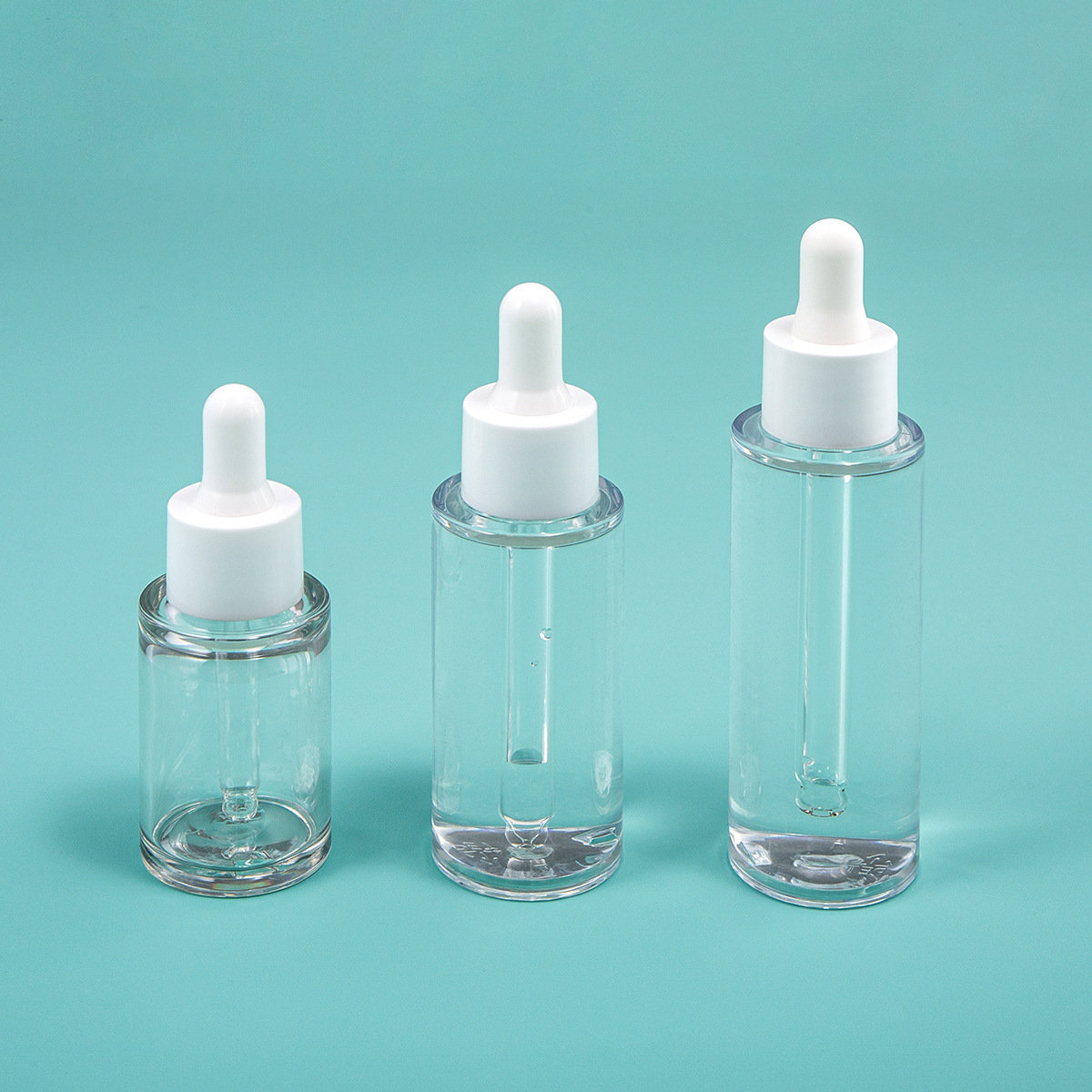 15ml 30ml 50ml face hair serum pump essential oil dropper bottle plastic custom cosmetic frosted packaging with Silicone head