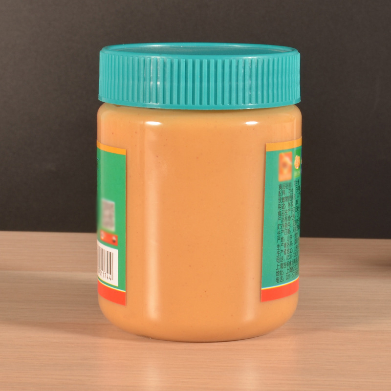 16oz 510g empty clear Salad Sauce Sesame peanut butter round plastic bottle wholesale customized logo and color