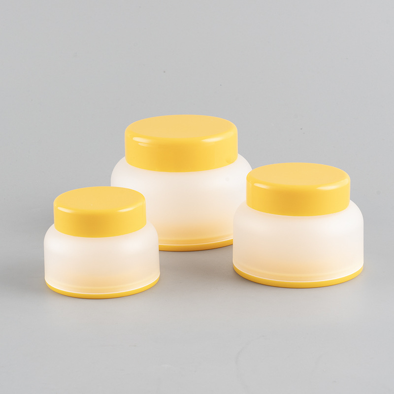 30g 50g 100g Frosted Matte Black PP jars with lids Green Yellow PET Jars Plastic Bottles for face cream hair mask liquid serum