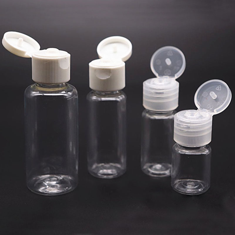 Premium empty cosmetic packaging dispenser 1oz 30ml 60ml 2oz lotion skin treatment liquid clear PET flip cap pump plastic bottle