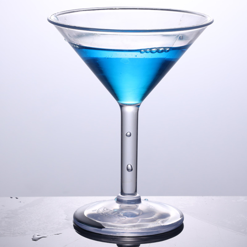 KTV Bar Custom Unique 180ml/6oz Martini Cocktail Glass Dessert Funnel Cup Goblet Crystal Martini Glass Plastic Martini Glasses