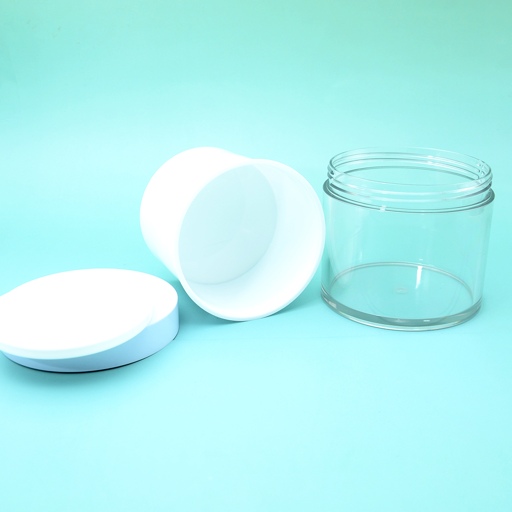Luxury Cosmetic Face Cream Clear Matte Blue Jar  30g 50g 4oz 5oz Double Wall Body Butter Jar Customize Eye Lotion Packaging