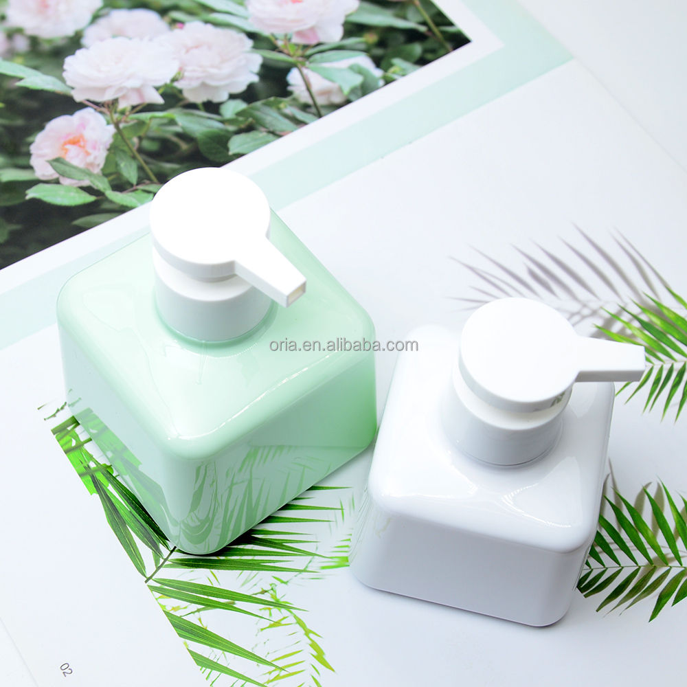 Square PETG PET 200ml 300ml Colorful Press Pump Bottle Hand Soap Round Bottles Customize Cosmetic Bottles Liquid Lotion Jar