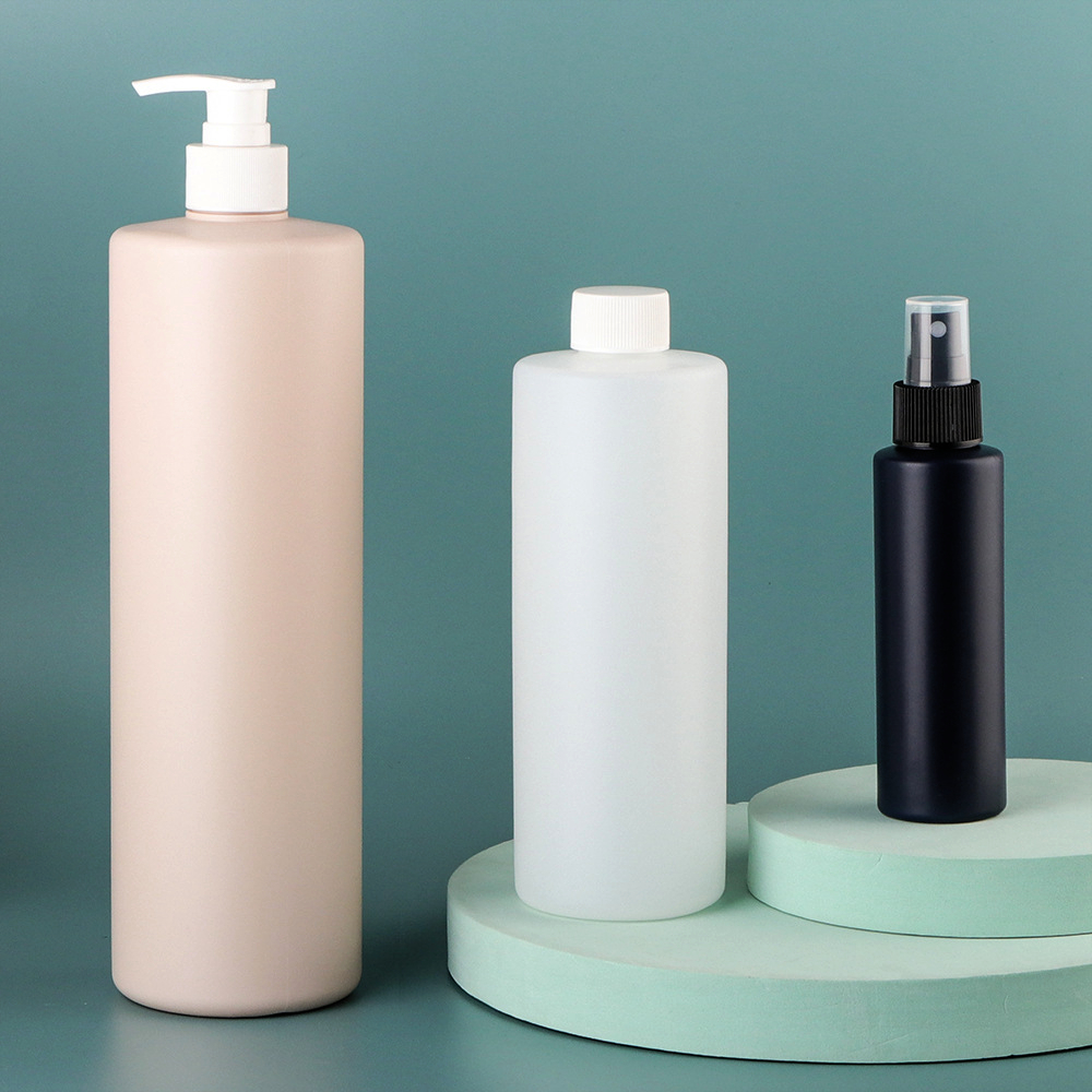 100ml 120ml 500ml 1000ml HDPE Plastic Bottle With Caps Lids Lotion Bottle With Pump Dispenser and Cover