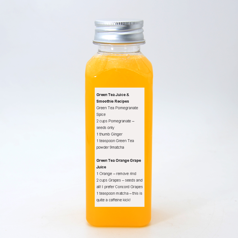 Eco-friendly100ML 250ML 300ML 350ML Custom square clear PET plastic juice bottle with lid wholesaler plastic juice bottles