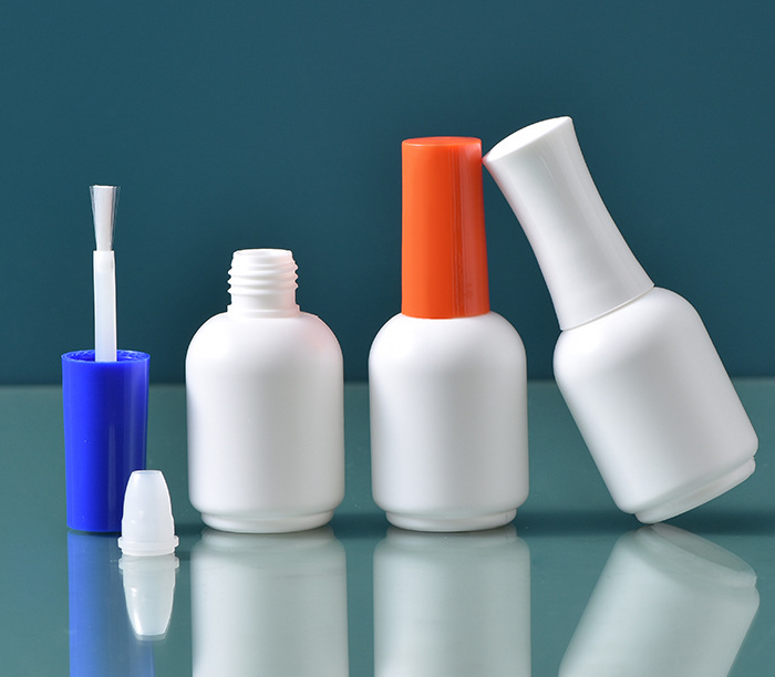 OEM nail plastic Nail Polish Bottle white empty plastic bottle uv gel nail polish bottles with brush cap