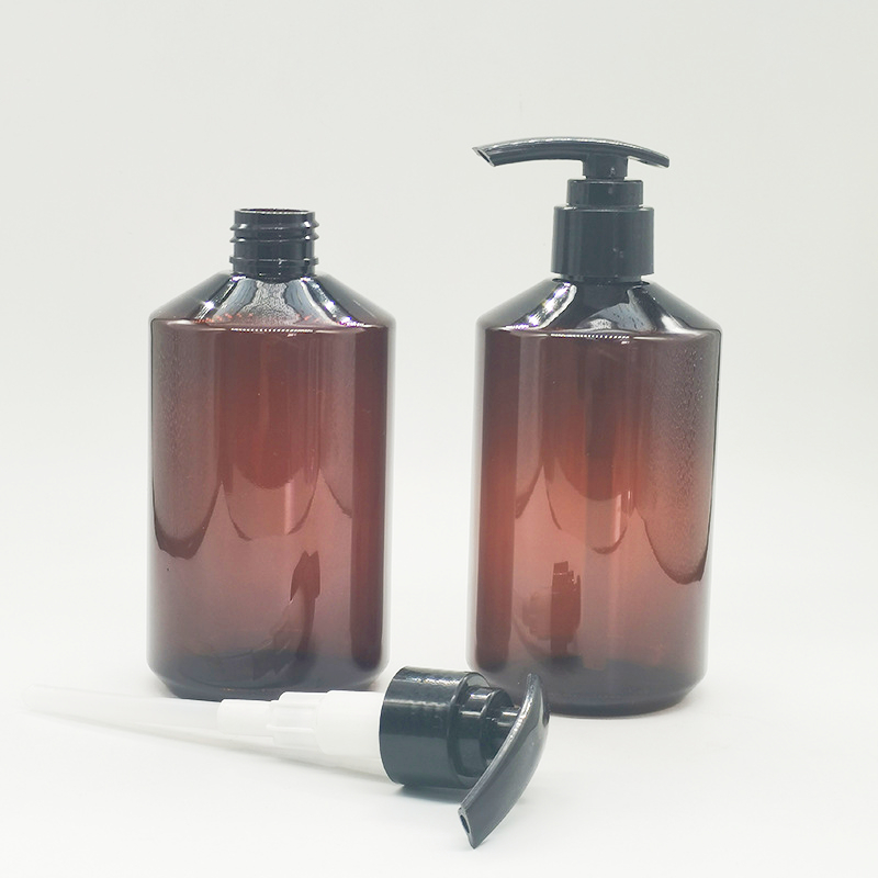 Translucent Black Dark Green Amber shampoo lotion bottle 8oz 250ml 300ml 500ml Makeup remover oil pump bottle body wash bottle