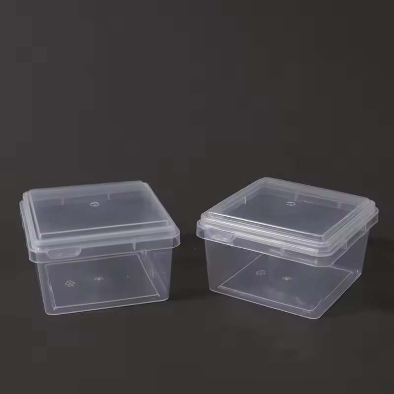 Customized PP Dessert Pudding Jars Ice Cream Cup with Lid Square Clear Tiramisu Plastic Cake Box Packaging Take-out Container