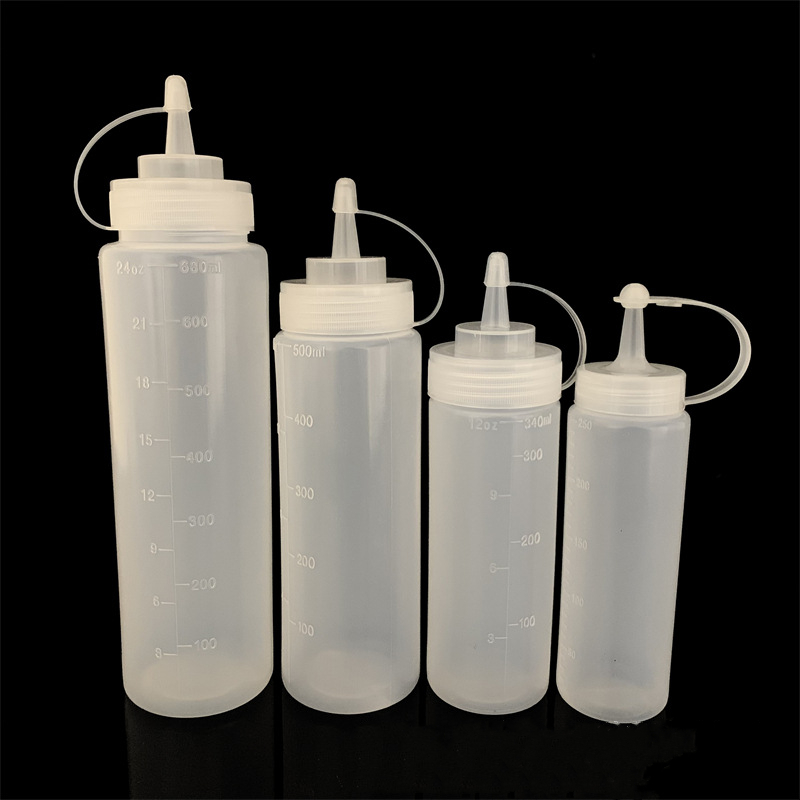 8oz 16oz 500ml Food Grade Hot Fill LDPE chilli sauce squeeze bottle with cap BBQ seasoning pepper Oil Ketchup Dispenser Bottle
