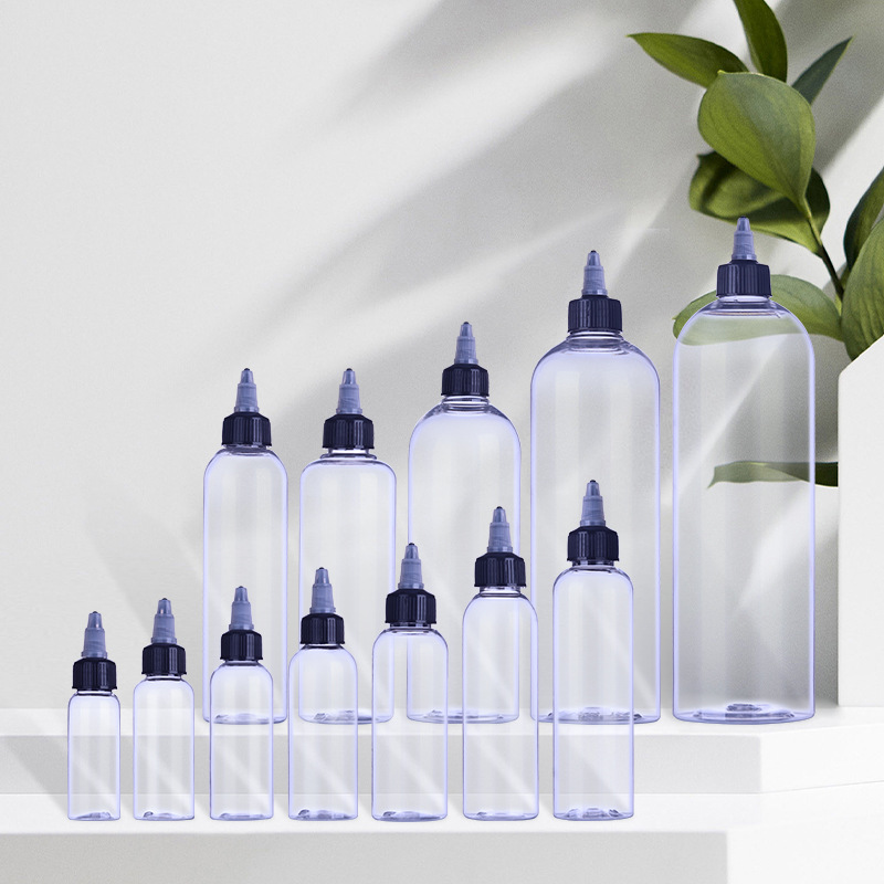 100ml 3.3oz hair oil squeeze bottle liquid seasoning bottle packaging 100ml flat pet transparent food grade sauce Squeeze Bottle