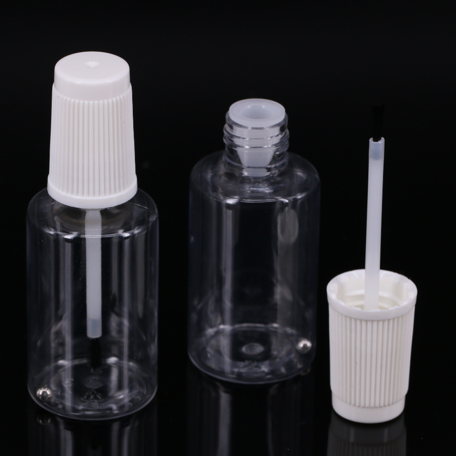 Nail Polish Oil Packaging Clear Plastic Bottle Gel Nail Polish Bottle With lid And Brush Cosmetic Packaging 10ml 15ml 30ml
