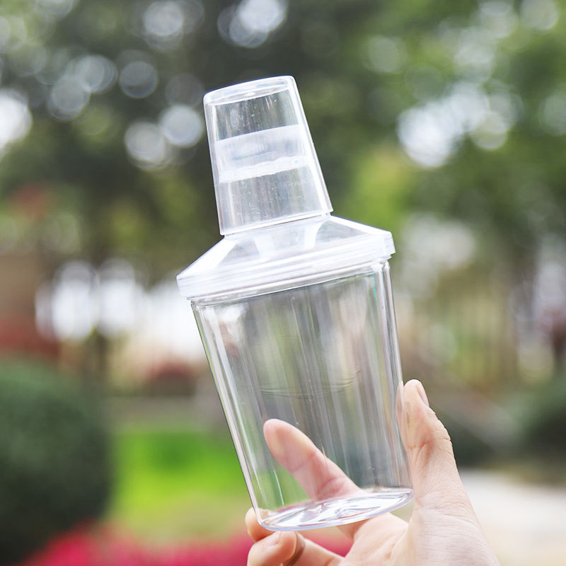 Shake Plastic Juice Bottle Storing Homemade Cold Food Grade Packaging Bottle PET 330ml 500ml Beverage Bottle With Cover