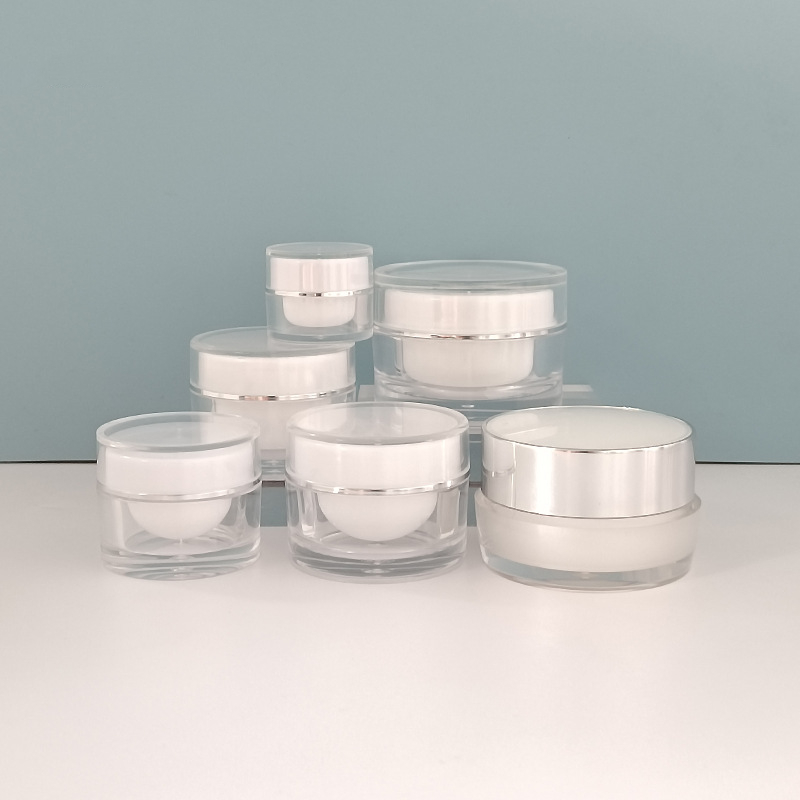 5g 10g 15g 20g 30g 50g Plastic Acrylic Jar Double Walled Cosmetics Face Cream Jars With Lid Eye Serum Box Trial Sample Bottle