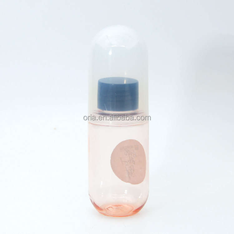 30ml 40ml 60ml 100ml 120ml 150ml transparent Capsule shape bottle pet plastic fine mist spray bottle cosmetic packaging