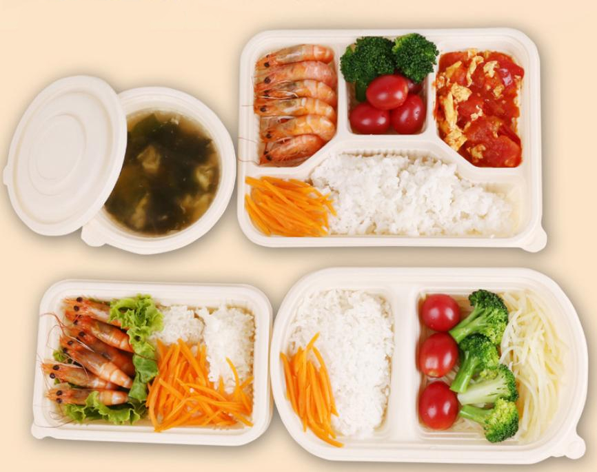 disposable biodegradable food box 500ml 750ml 1000ml corn starch take out delivery box salad sushi soup snacks to go lunch box