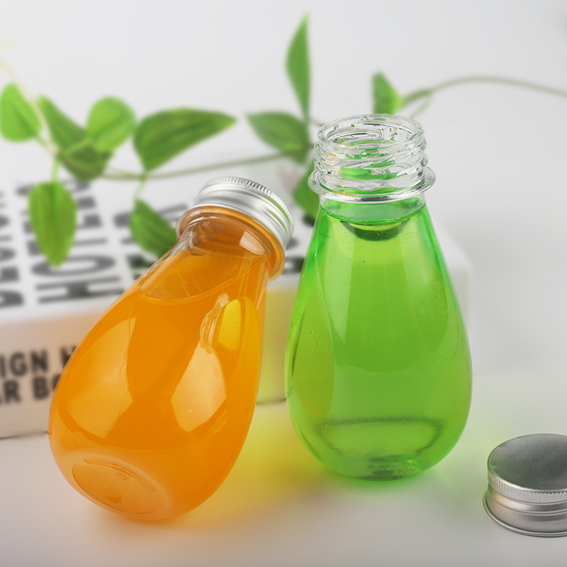 200 ml Water Drop shape plastic water bottle plastic juice bottles coffee milk fruit beverage drinking bottle