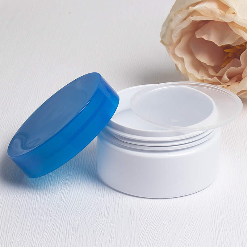 100ml pp plastic double wall straight base jar  cosmetic packaging wide mouth cosmetic jar skincare face cream jars