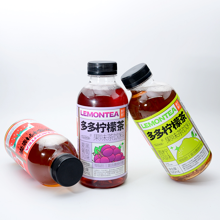 Wholesale 16oz 500ml Clear Empty PET Plastic Juice Bottles Food Grade Plastic Beverage Bottles with Cap