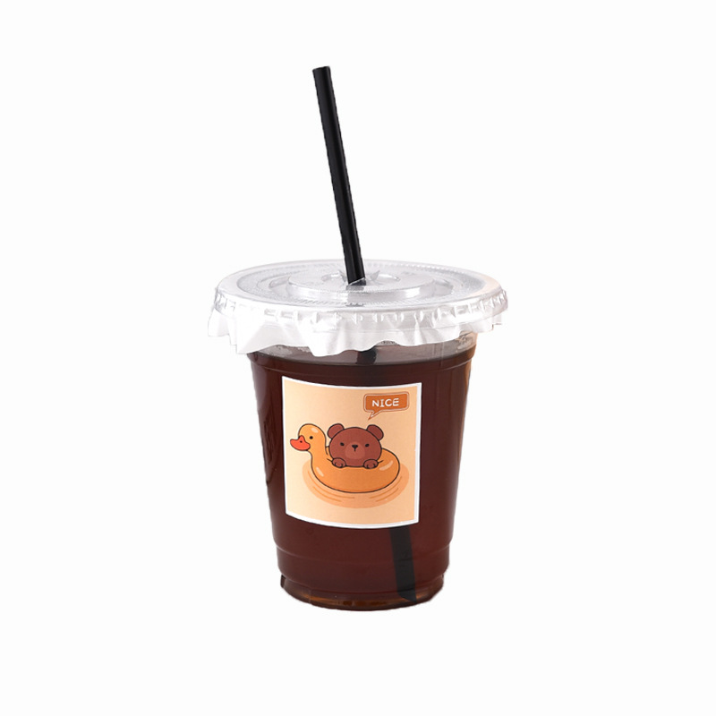 Plastic PET Cup 500ml 700ml Custom Print Logo Bottles Juice Empty Clear Bottles with Lids or Straw for Cold Drink Coffee Milk