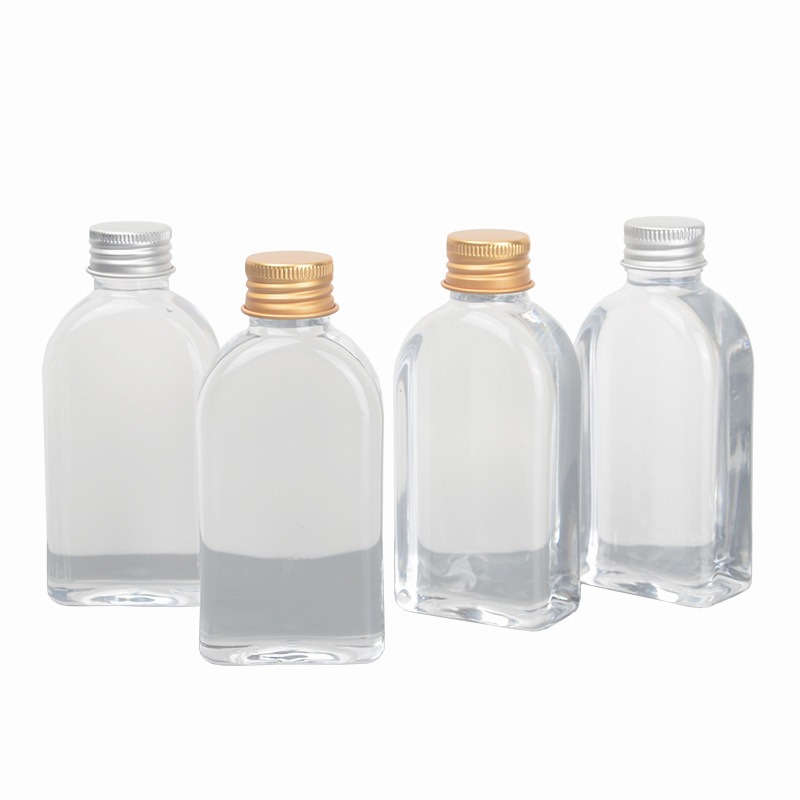 100ml 120ml 200ml 250ml PET flat bottle Vitamin E Olive Oil skin care glycerin syrup mouthwash Juice Beverage Bottle With Cap