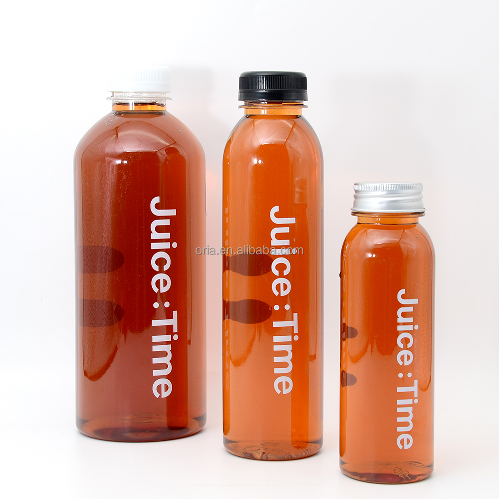 Customize Clear 200ml 250ml 300ml 350ml 400ml 450ml 500ml Bpa-Free PET Food Grade Square and Round Juice Plastic Bottle With Cap