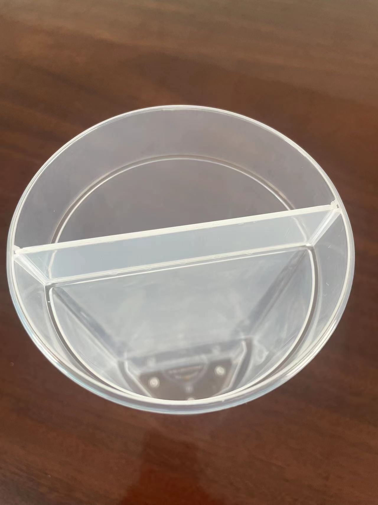 Personalise Large PP Plastic Juice Milk Tea Clear Disposable Cup With 2 Compartments