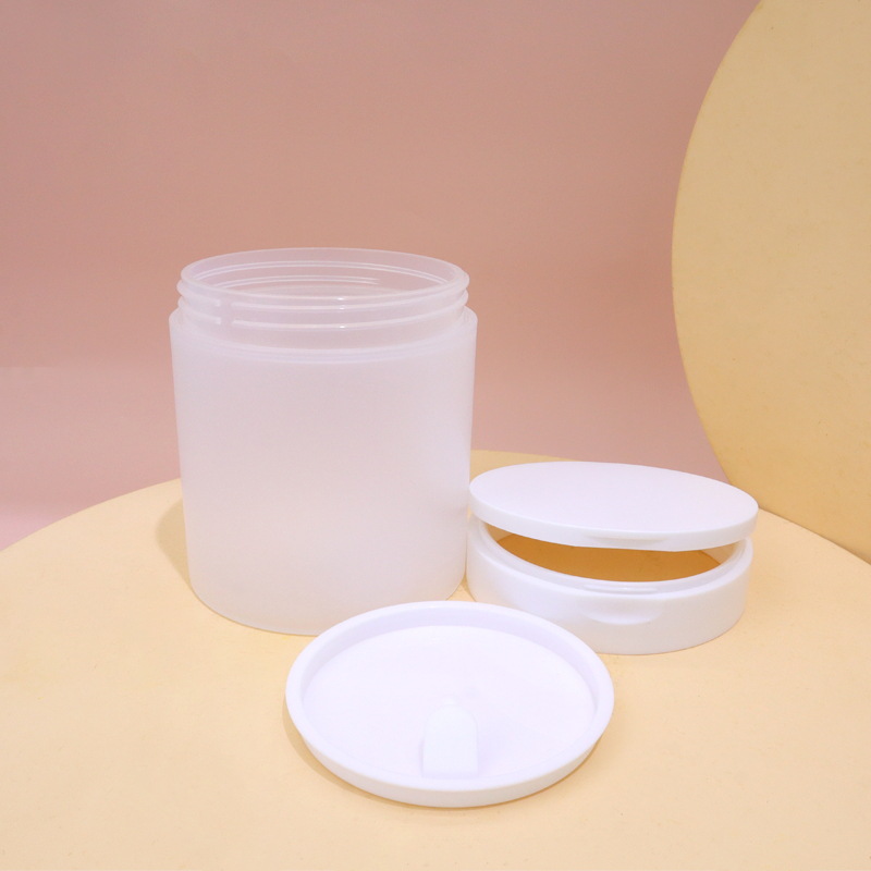 New Color PP Flip Top Cap Jar Empty Cosmetics Face Cream Mud Film Mask Scrub Jar Bottle With Seal Spoon 100ml 120ml 200ml 4oz