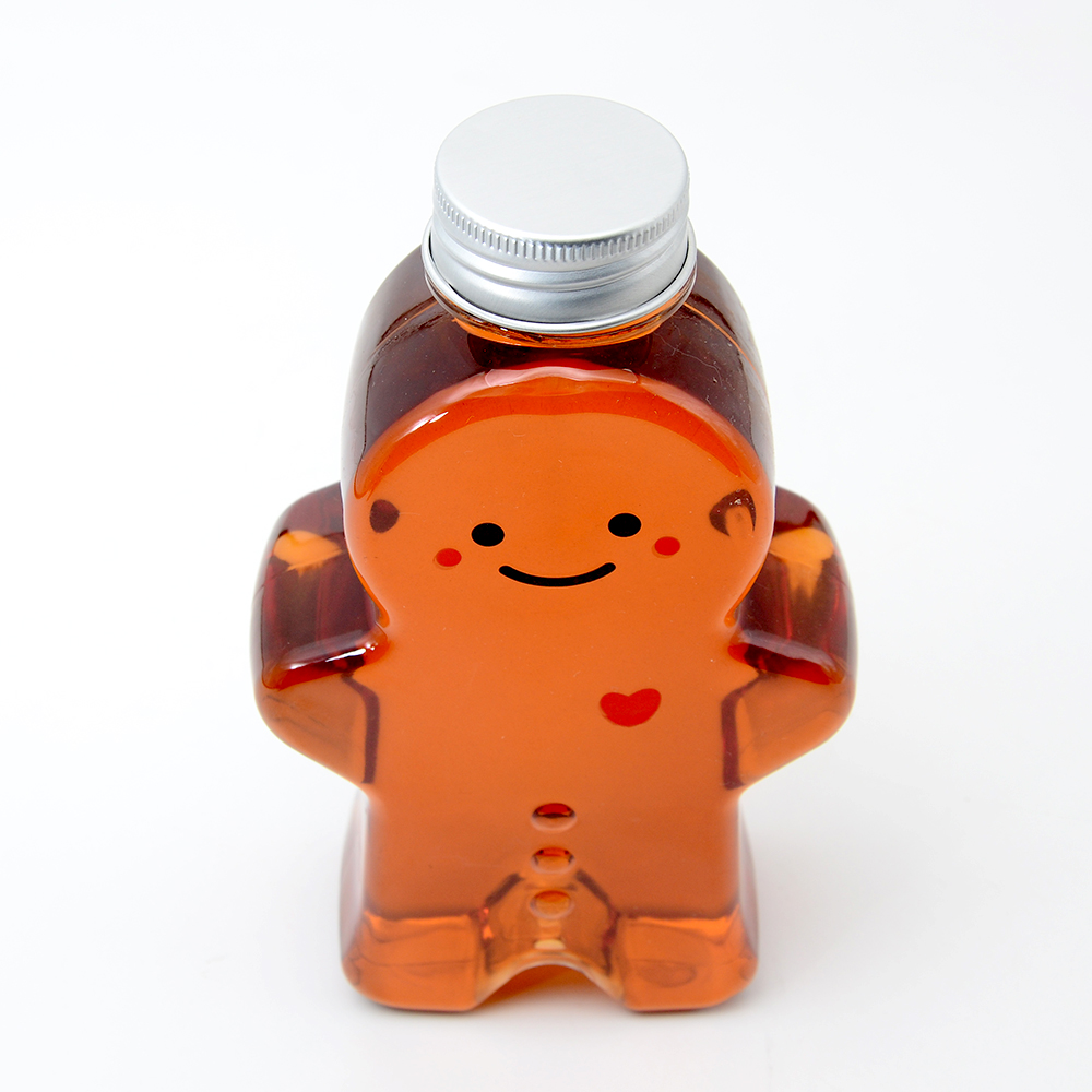 500ml Empty PET Disposable Gingerbread Man Creative Christmas Cold Juice Beverage Packing Bottle